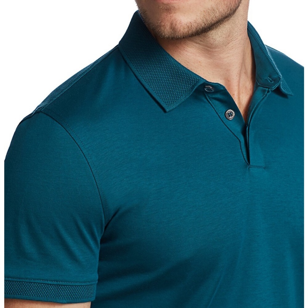 Emporio Armani Men’s Turquoise Solid Polo Size M - Picture 2 of 14